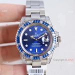 Asian ETA Rolex Submariner Watch - Stainless Steel D-Blue Diamond Bezel_th.jpg